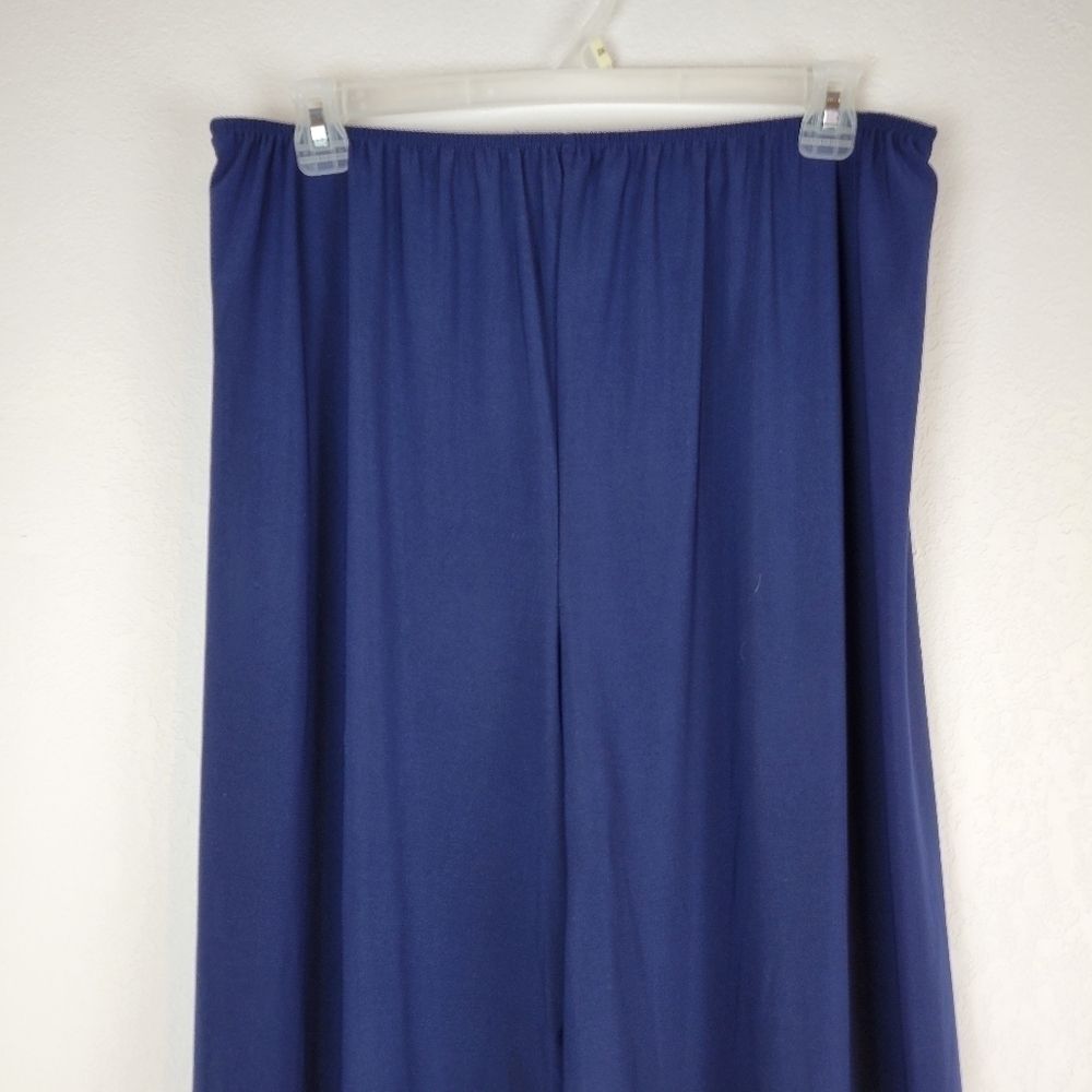 NWT Alex Evenings Stretch Matte Jersey Wide Leg Pants in Dark Navy - Picture 6 of 9